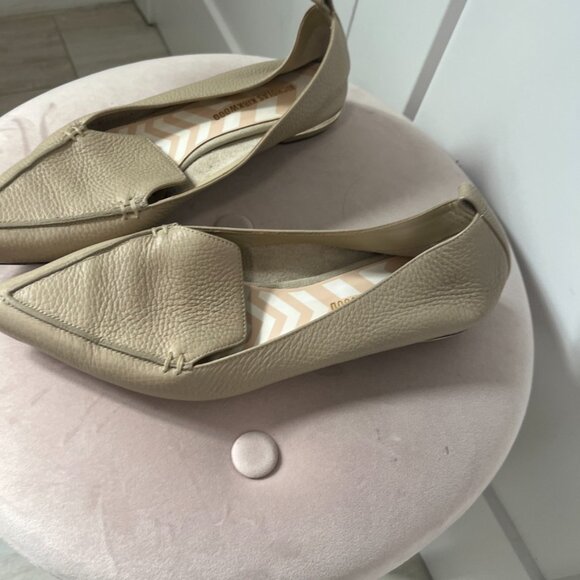 Nicholas Kirkwood Cream Pebbled Leather Flats Size 40.5 - Picture 3 of 8